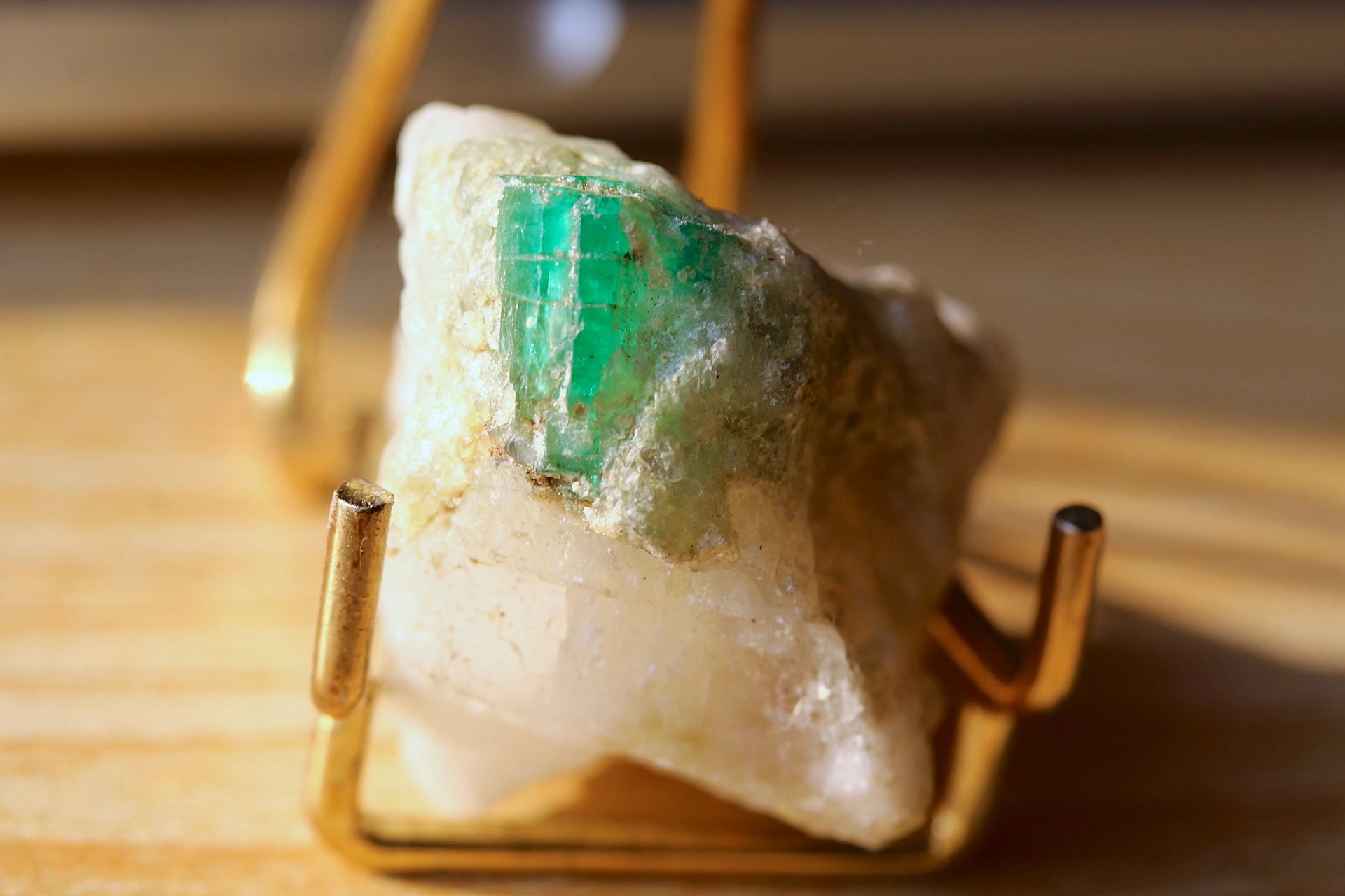 38.3 Grams Vivid Green Swat Emerald Crystal on Calcite- Pakistan