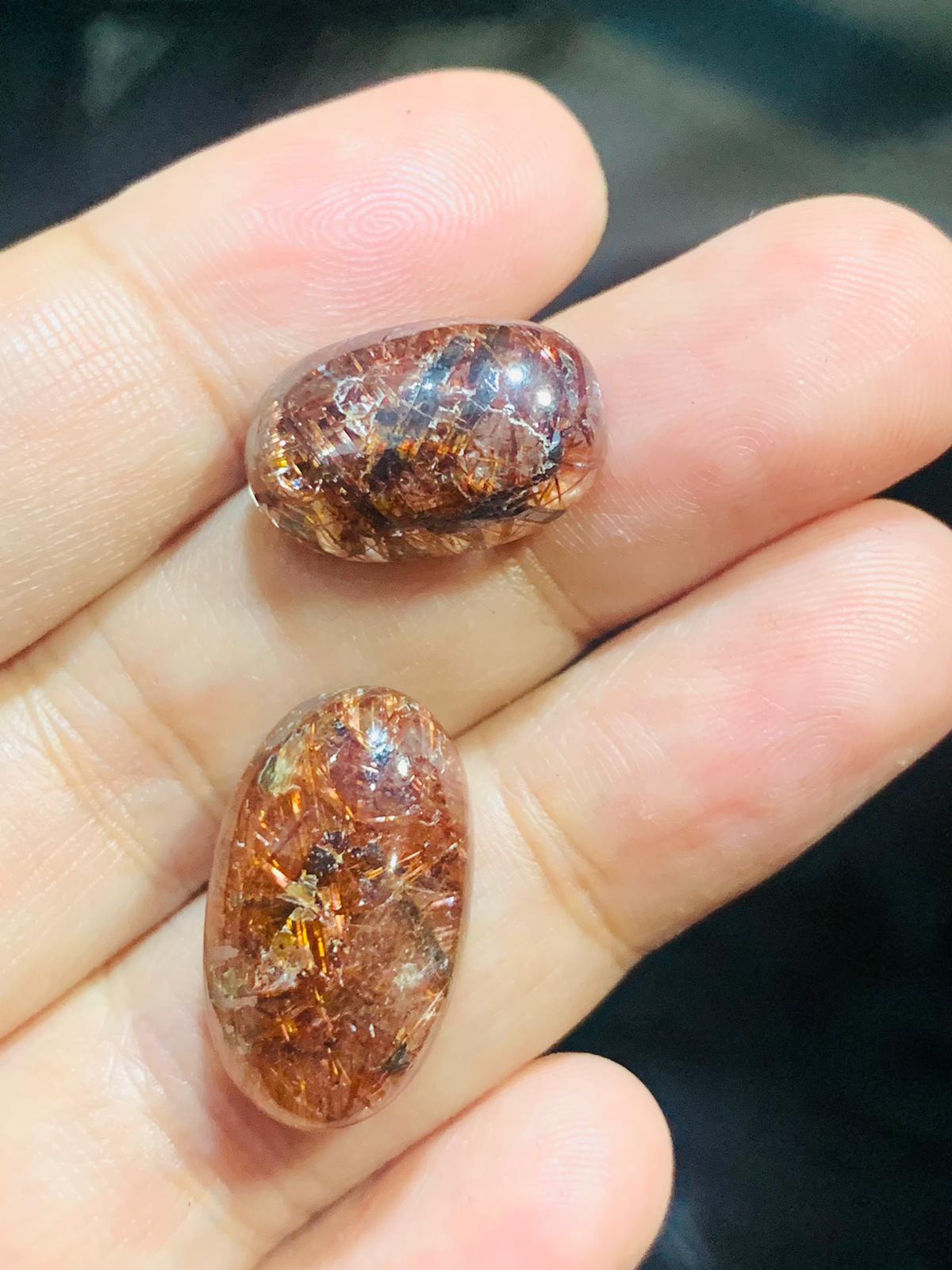 25.45 Carat Unique Natural Rutile Quartz Stones