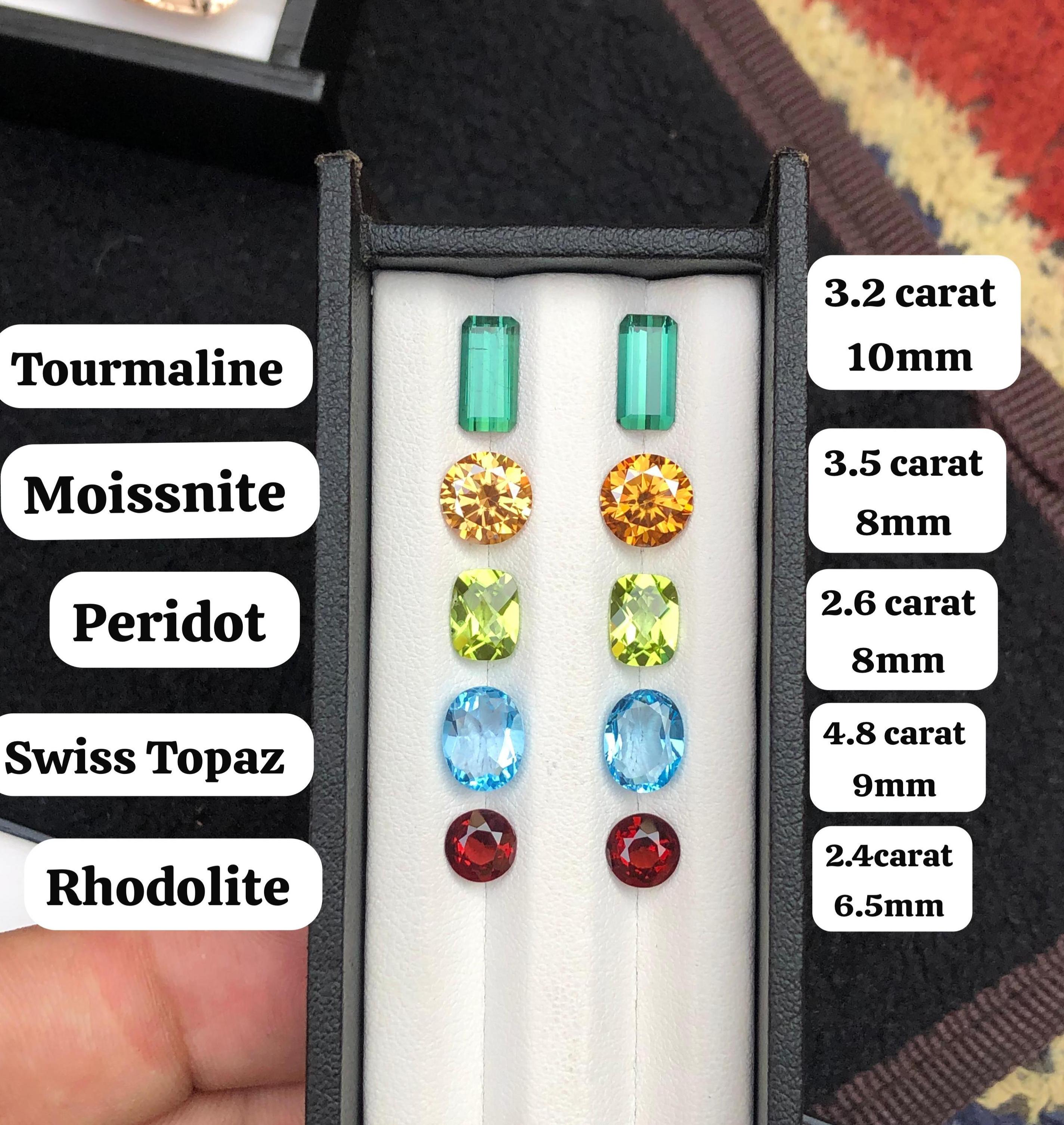 16 carats Mixed Loose Gemstones Boxes