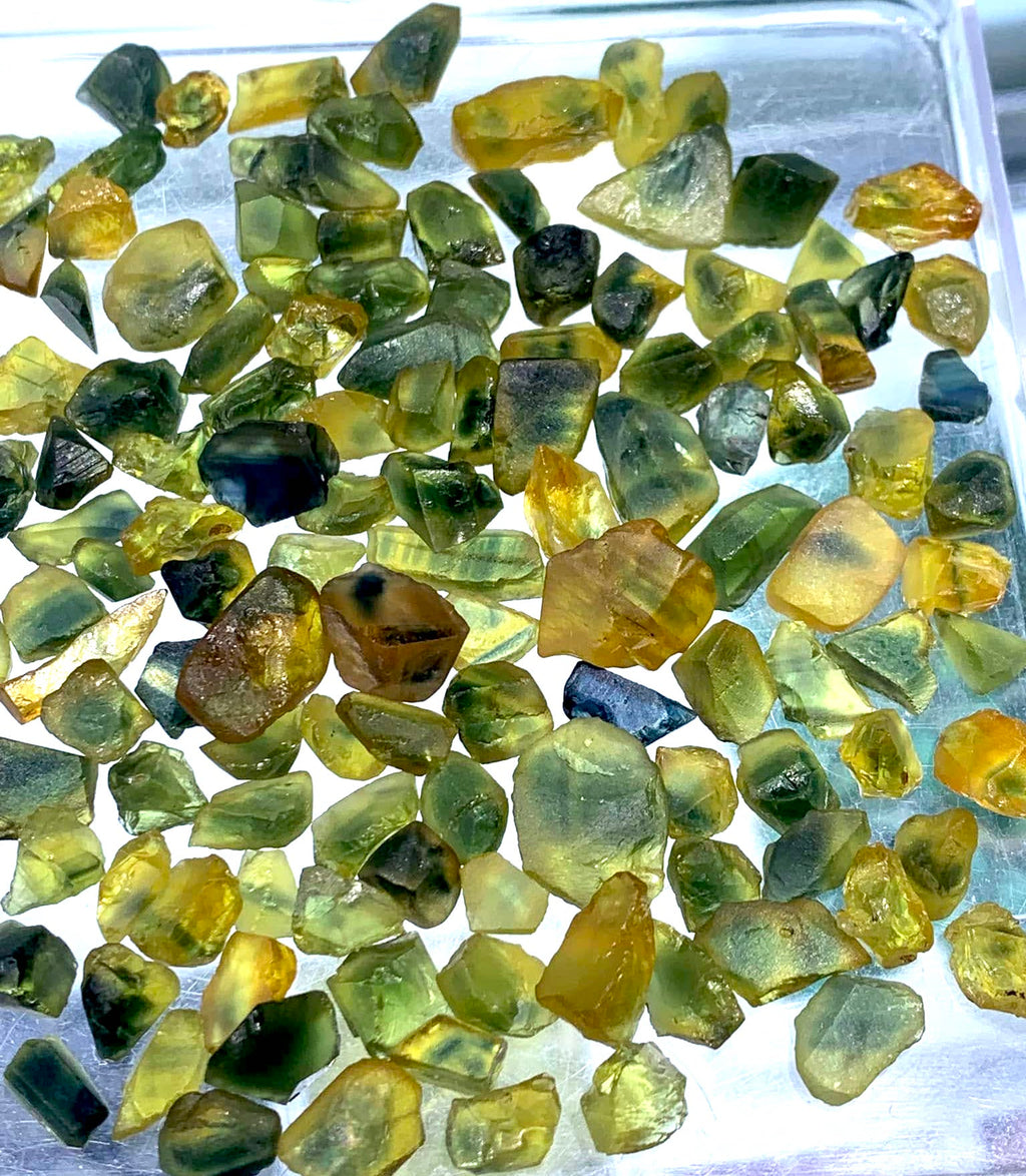 Rough Green Yellow Sapphires