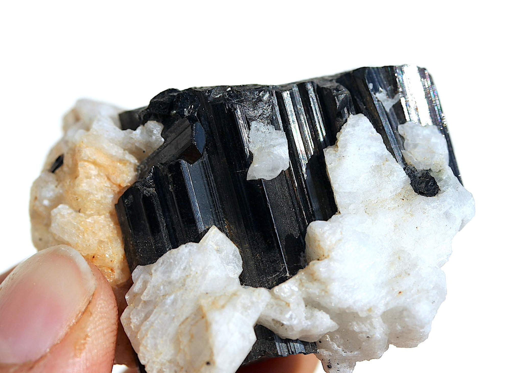 45 Grams Black Tourmaline Crystal on Feldspar
