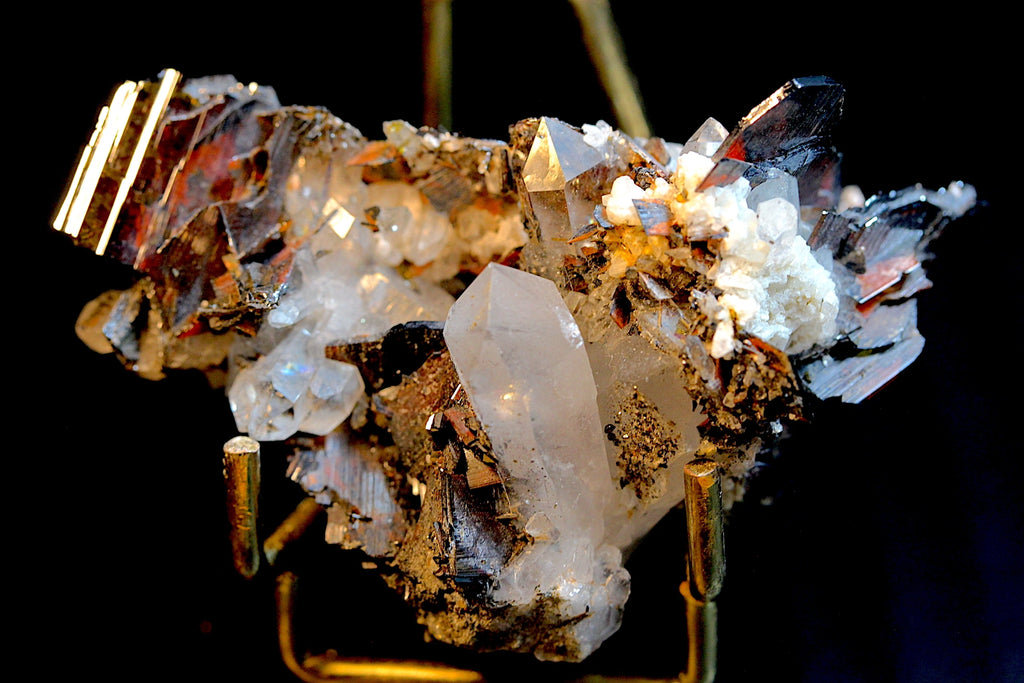 Brookite Crystal with Quartz mineral specimen