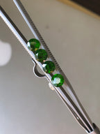 4 Pieces 2 Pairs Round Shape Green Chrome Diopside