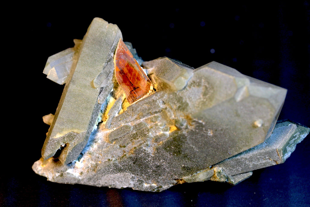 Chlorite Quartz with Brookite on Matrix 