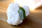 Terminated Chrome Diopside Crystal on Calcite from Skardu Pakistan