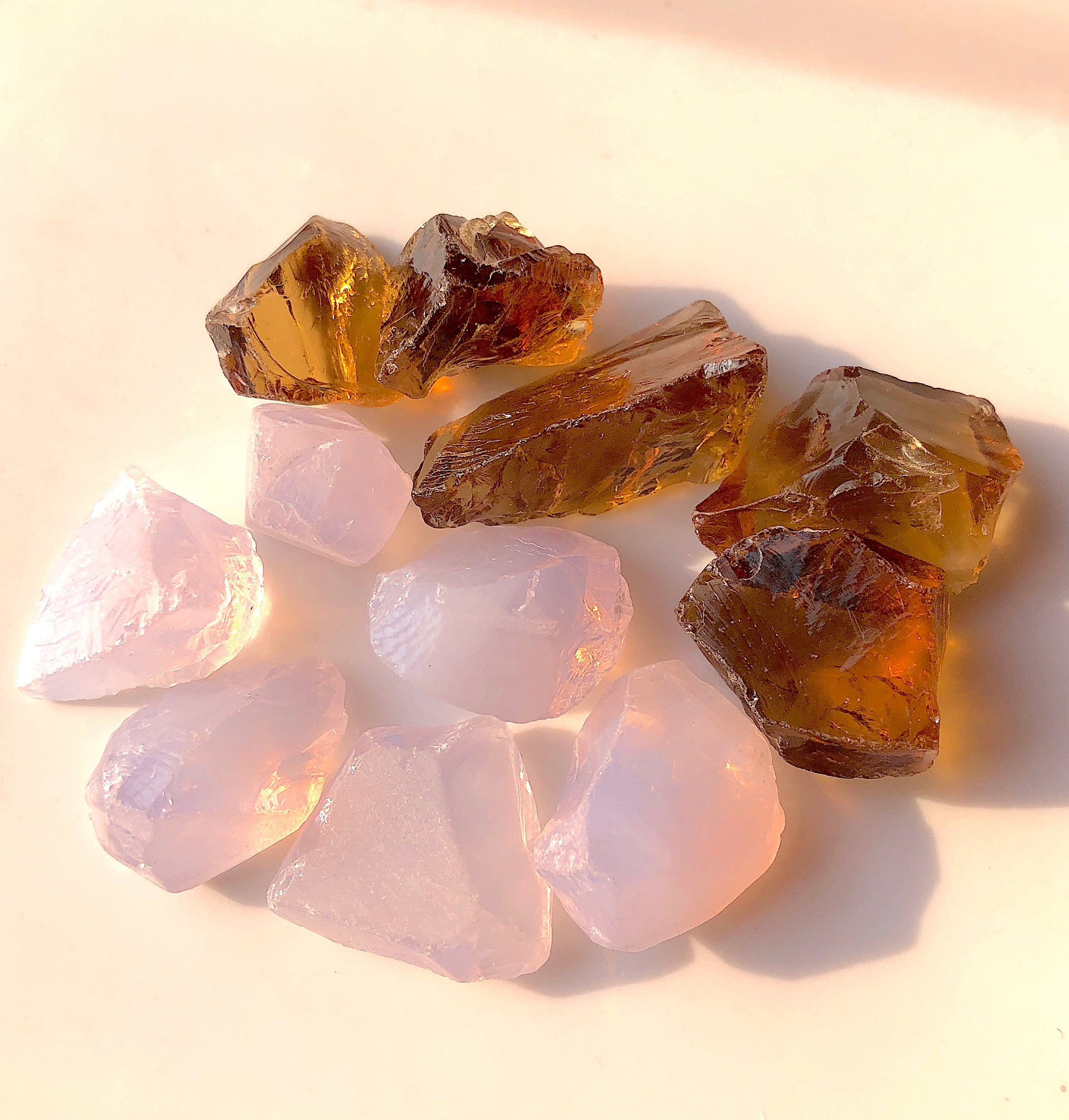 cuttable gem rough citrine - lavender Quartz
