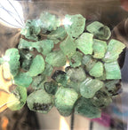 Backside of Raw emerald facet rough Chitral Pakistan