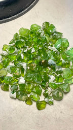 Facet grade rough peridot gemstones
