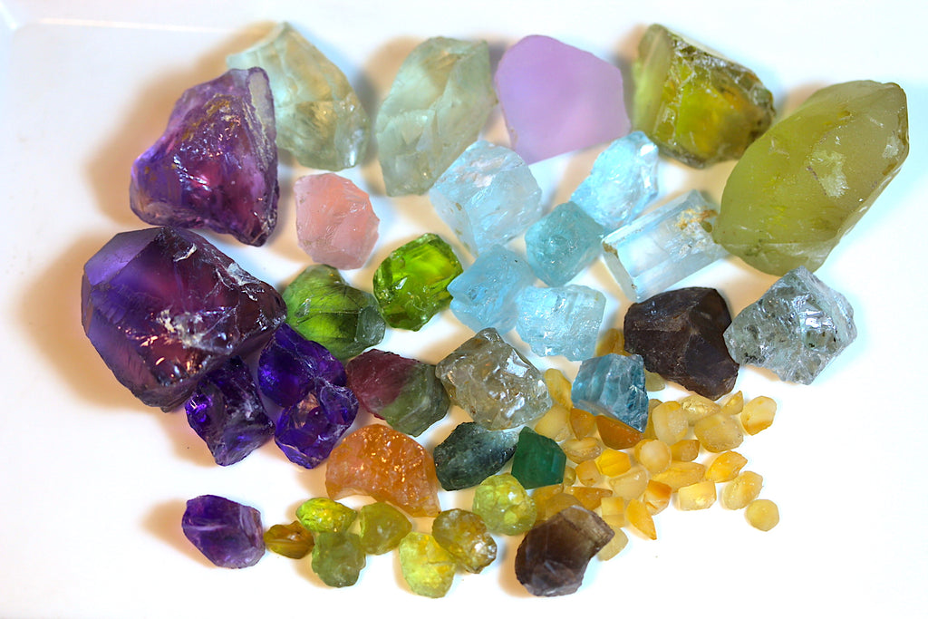 Facet Rough Mixed Uncut Stones Deal for Beginners in Faceting