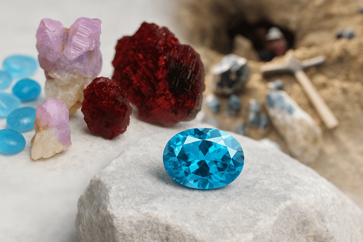 Natural gemstone mining - Rough Gemstones - Raw Stones - Loose Gemstones