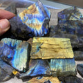 200 grams Rough Labradorite Slices | Raw Labradorite Slabs