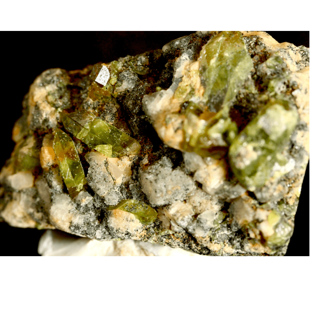 Mint Green Sphene Titanite on Calcite Albite Metrix | Sphene Fine Mineral Specimen