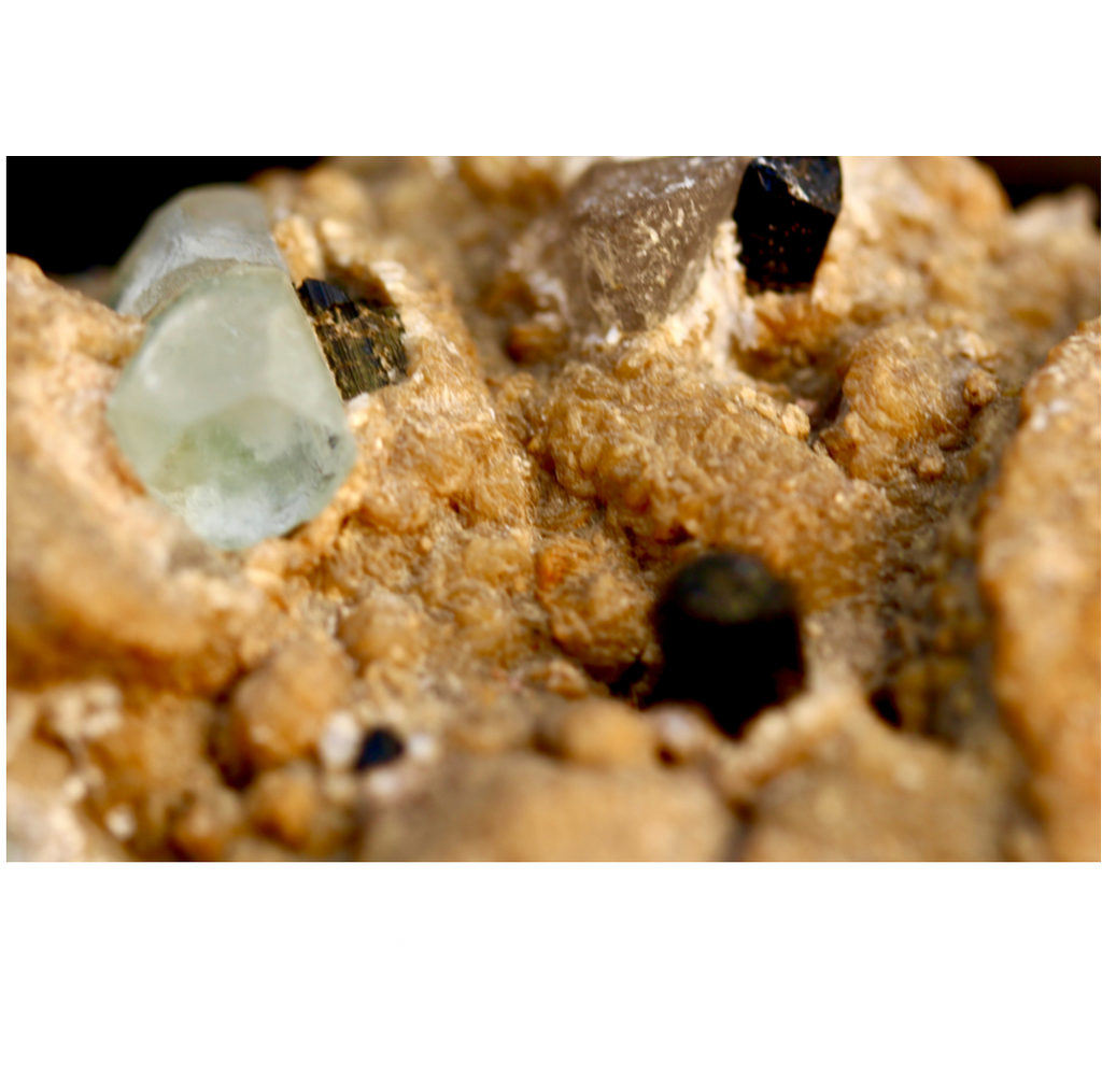 Combined Aquamarine Topaz Elbait  on Feldespar | Fine Mineral Specimen