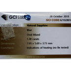 1.38ct Natural Ceylon Blue Sapphire Gem.