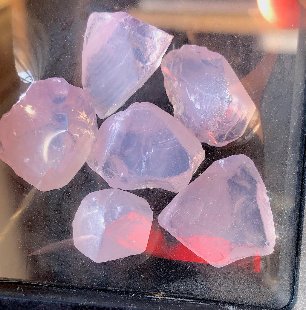 Citrine and Lavender Quartz facet quality crystals