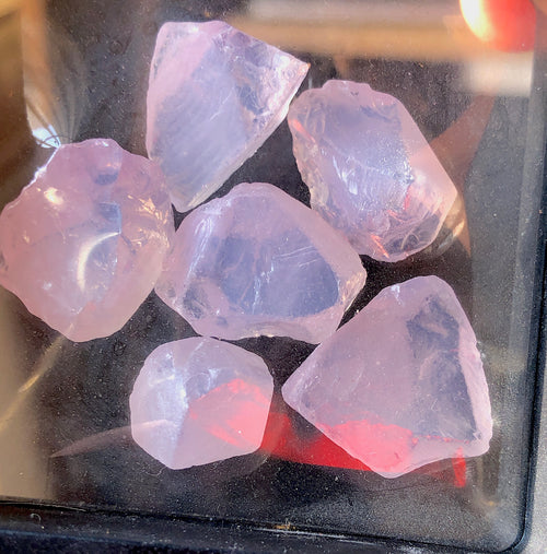 Citrine and Lavender Quartz facet quality crystals