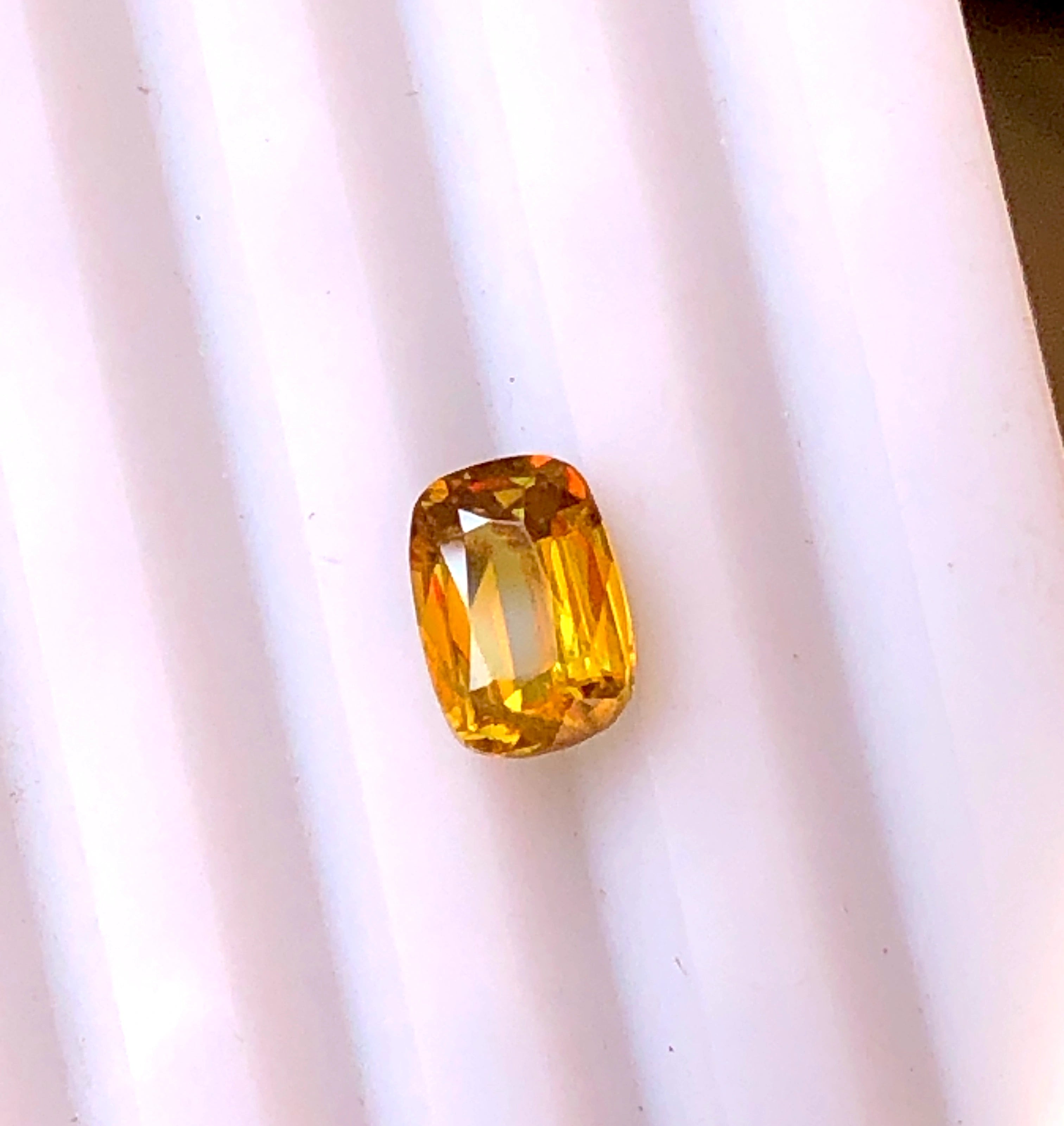 1.97 Carats Octagonal Loose Yellow Sphene Stone