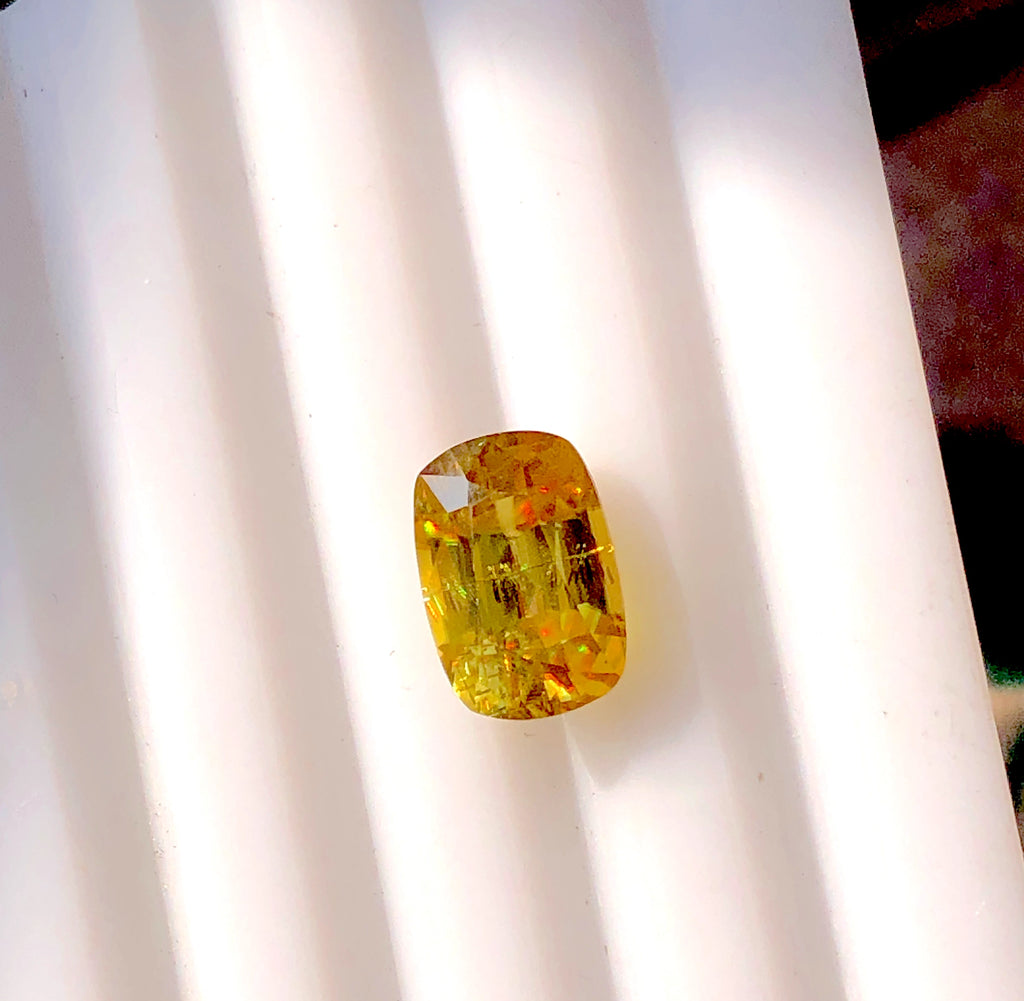2.11 Carats  Oval Shape Loose Yellow Sphene - Titanite