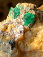 240 Grams Vivid Green Emerald with Golden Mica, Quartz Feldspar - from Swat Pakistan