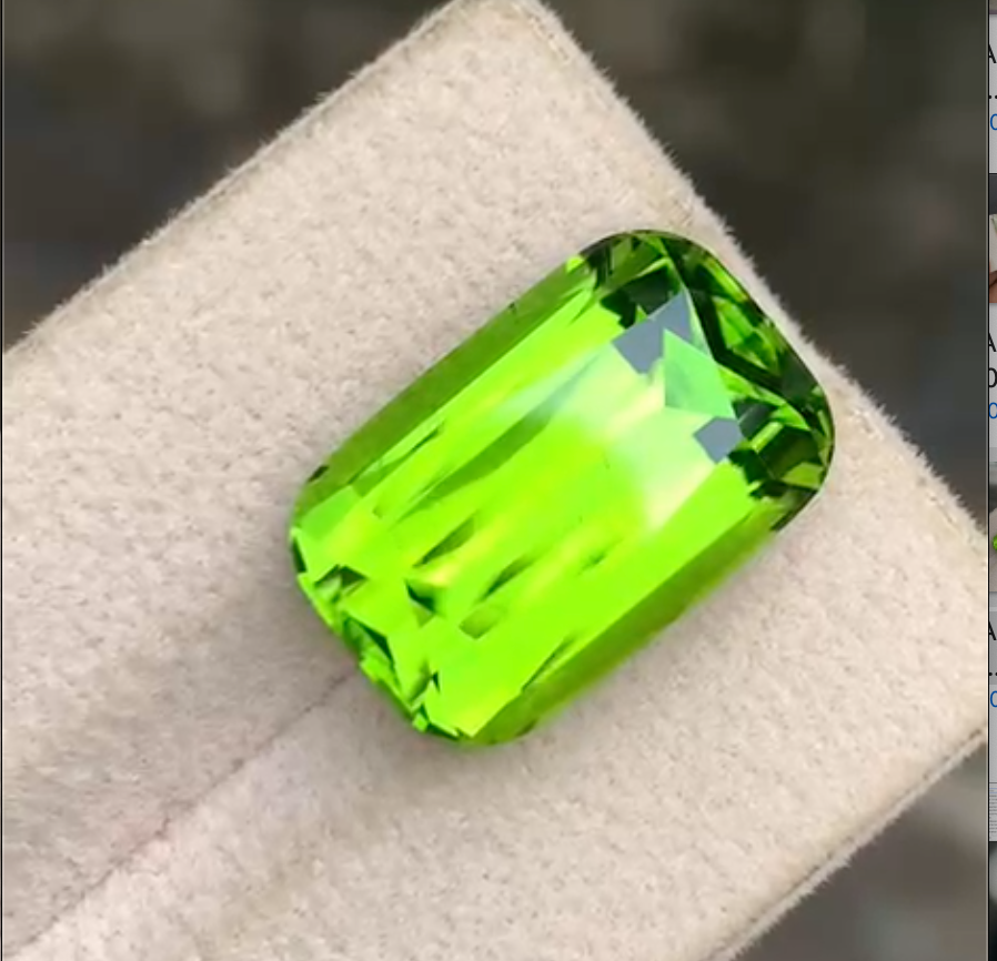 Green Peridot 18 × 13 mm Octagonal Cut from Pakistan