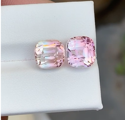 Pair of Pink Bi Color Tourmaline Loose Stones