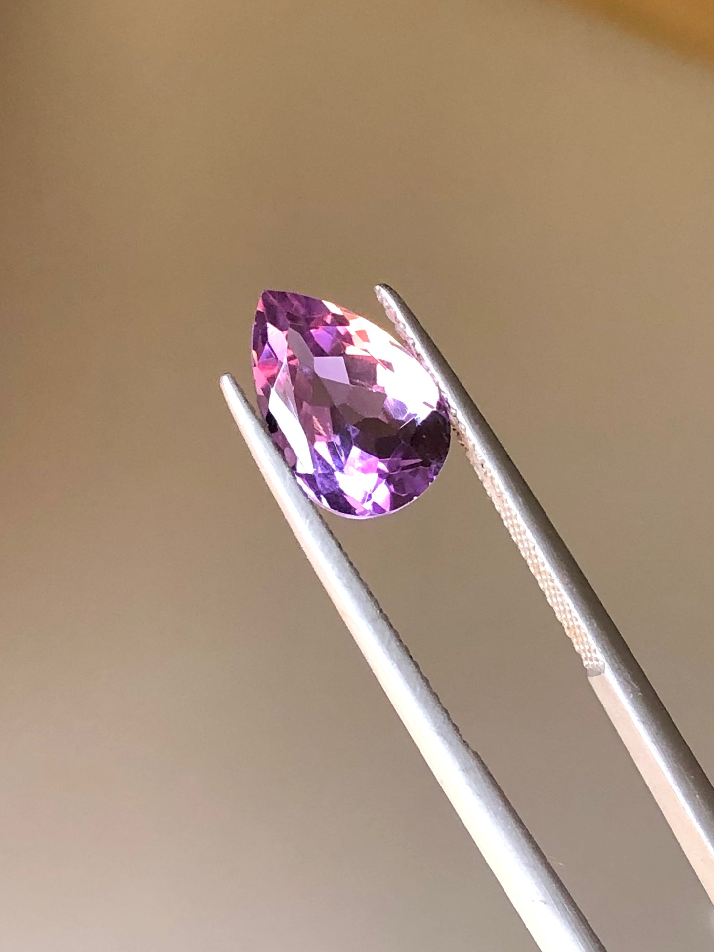 6.3 carats Pear Shape Purple Amethyst Pair