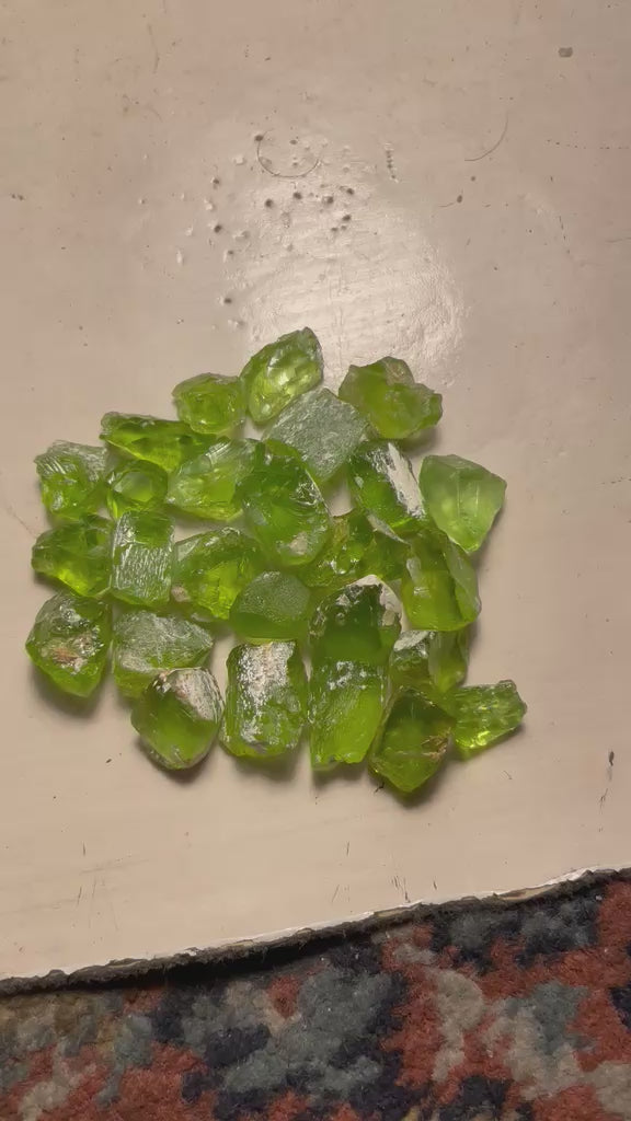 35 Grams Raw Peridots for Faceting