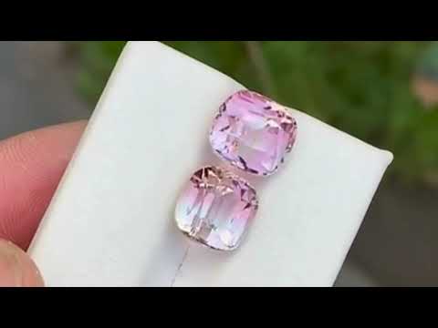 Pair of Pink Bi Color Tourmaline Loose Stones