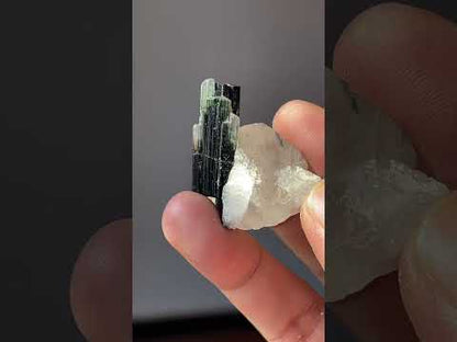 17 gram Stak Nala Tourmaline on Quartz Crystal from Haramosh Mount, Gilgit Pakistan