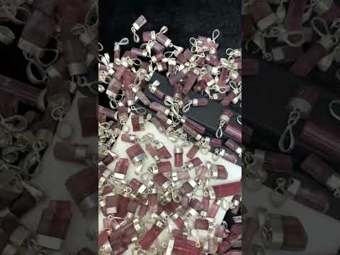 30 Pink Tourmaline Pendants Silver Sterling Deal Bulk