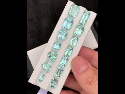 48 carats Natural Loose Aquamarine Gemstones Deal - Blue- Emerald Cut, Princes Cut