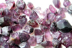 Close up of Gem grade raw batakundi kashmir sapphires
