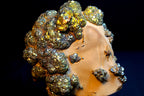 A visually striking specimen featuring pyrite