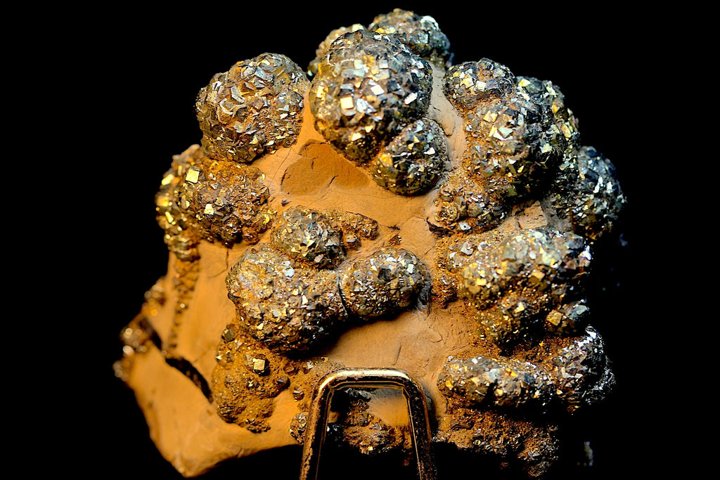 Attractive Golden Color Pyrite Crystals on Limonite Matrix ...