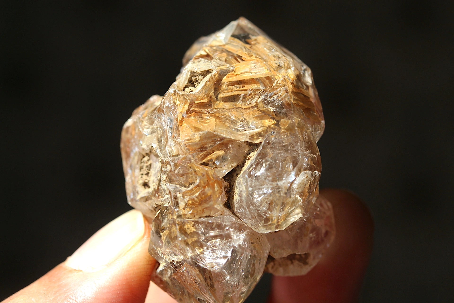 38.4 Grams Clay Included Window Quartz Crystal / Elestial Quartz- From Baluchistan