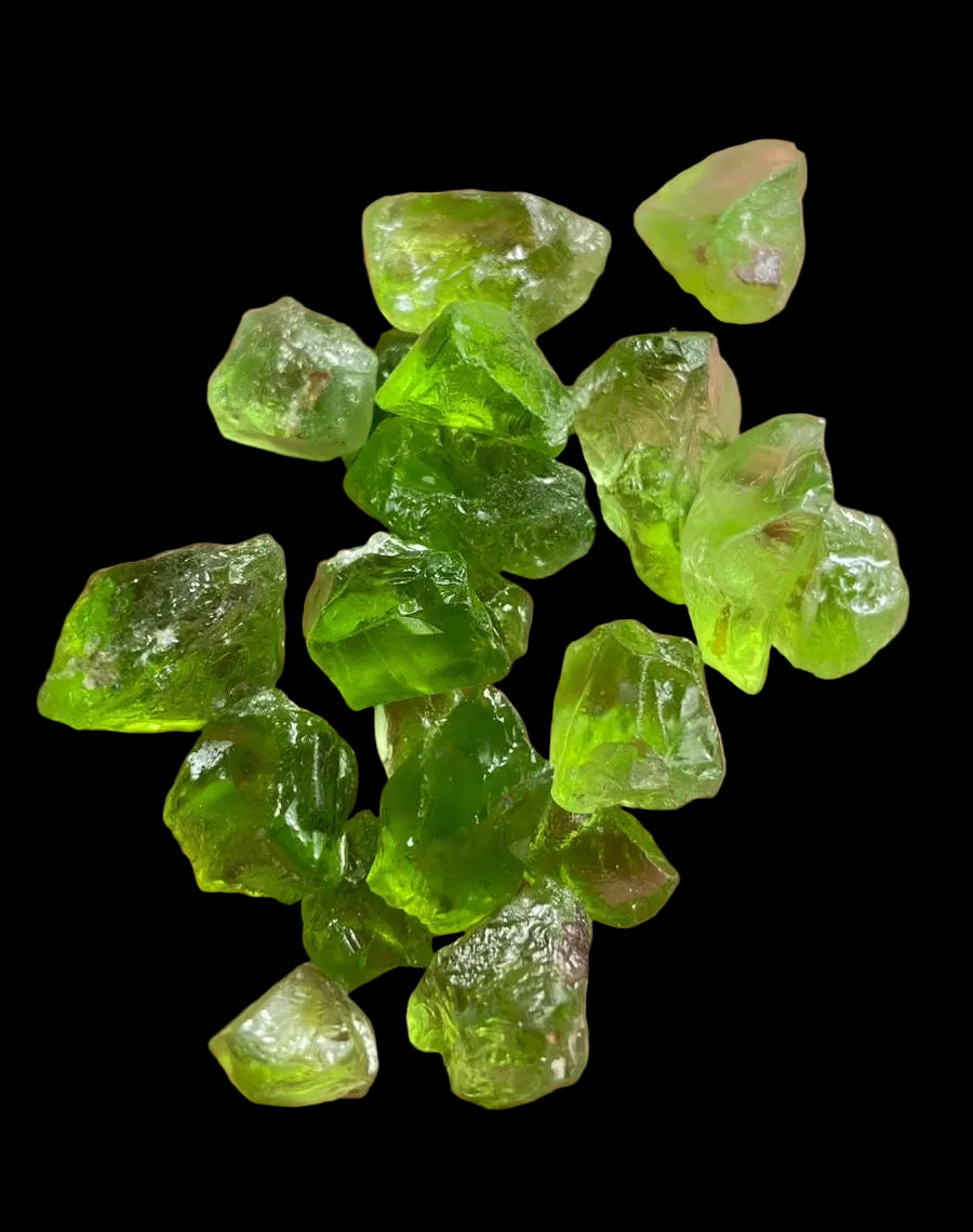 Facet grade rough green peridot parcel 
