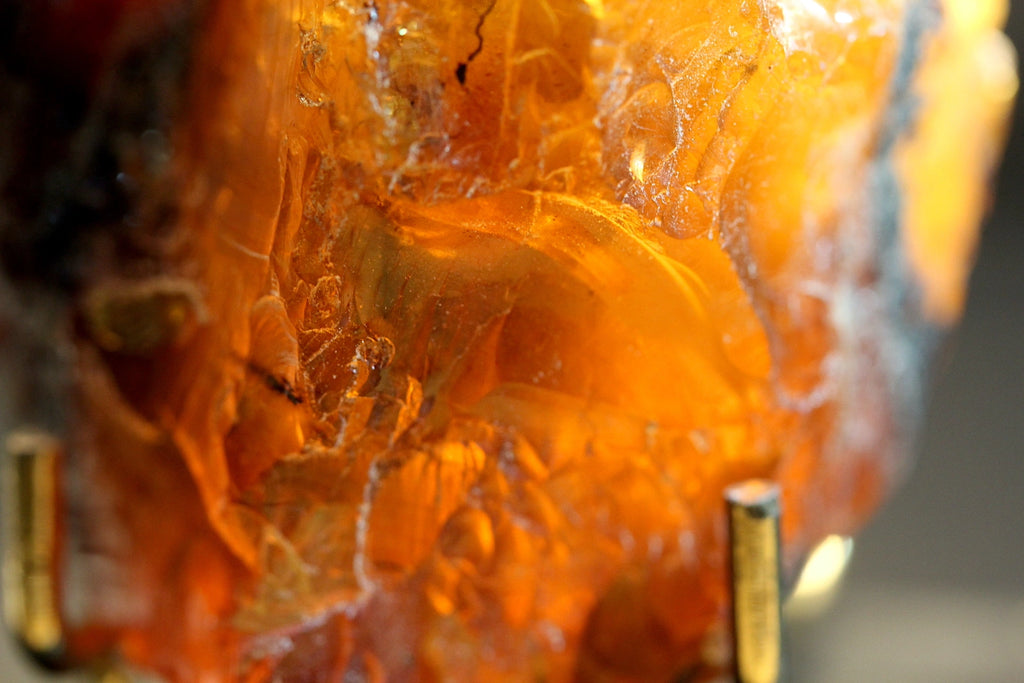 Close up amber rough