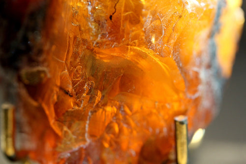 Close up amber rough