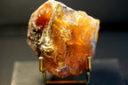 A raw amber gemstone or mineral specimen
