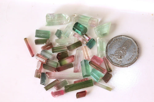 100 Carats Natural Rough Tourmaline Crystals for Cutting and Collections