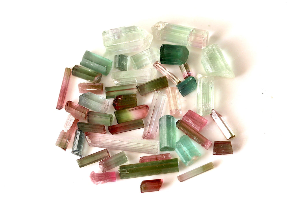 100 Carats Natural Rough Tourmaline Crystals for Cutting and Collections