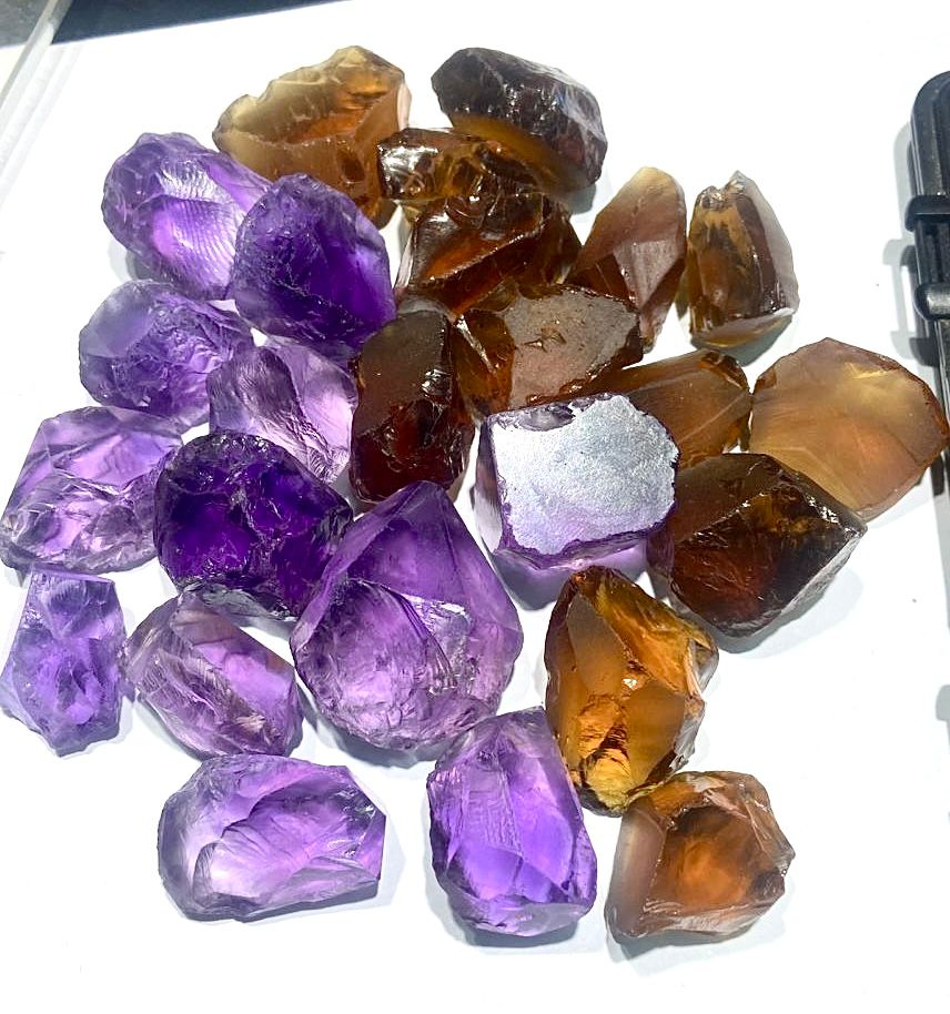 You May Like These Rough Facet grade Citrine and Amethyst Stones