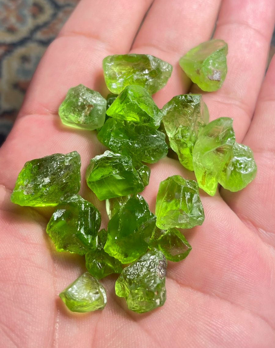 Facet grade rough peridot parcel 