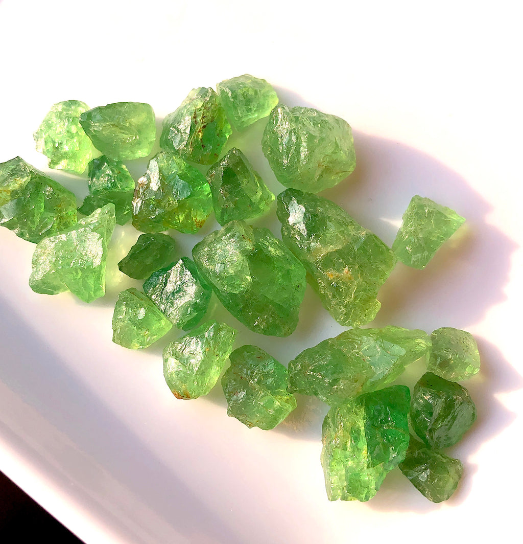 Tsavorite rough for gem cutting