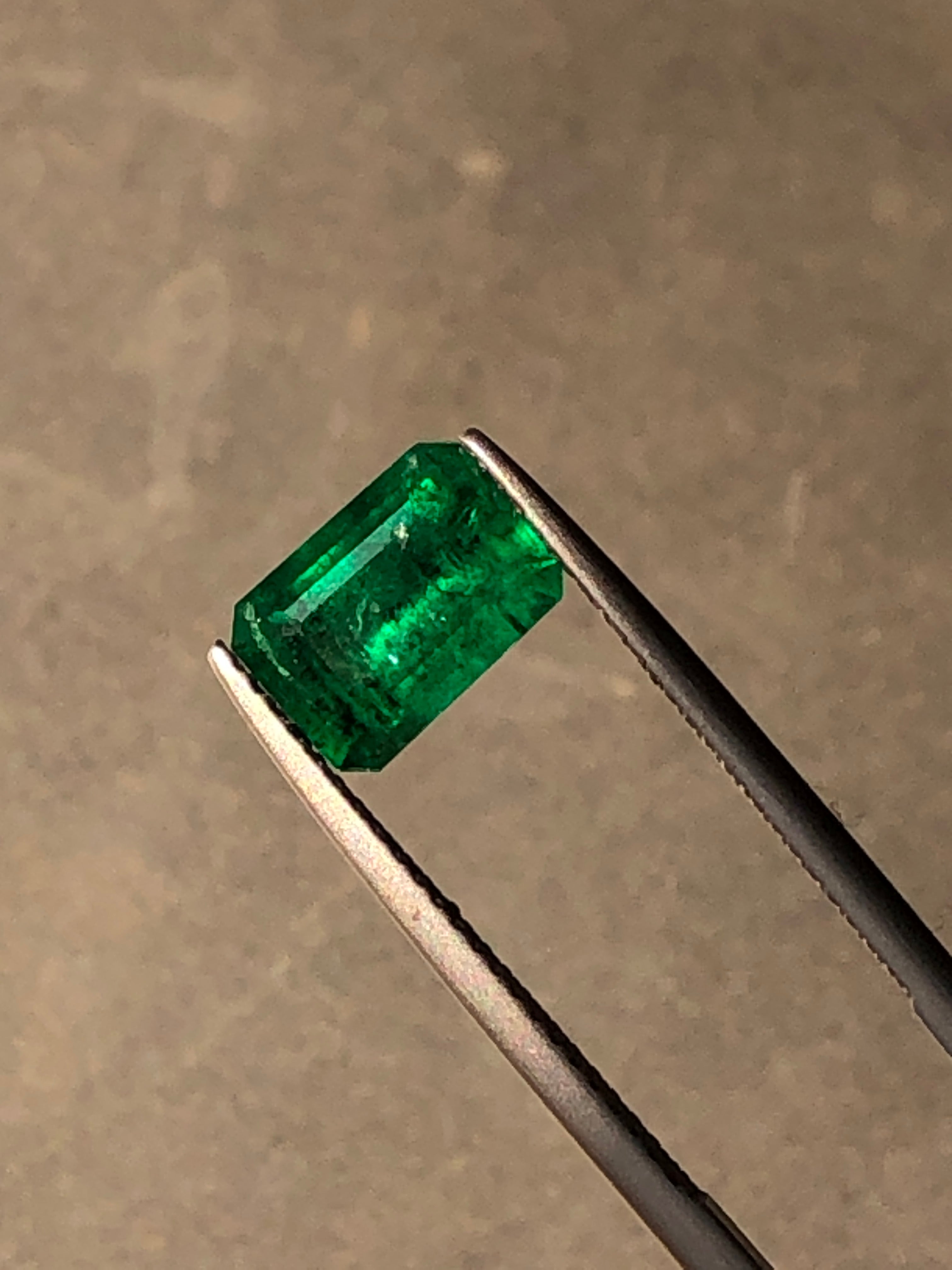 1.96 carats Octagonal Vivid Green Emerald Loose Gemstone - Swat, Pakistan