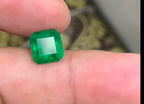 3.80 carats Cushion Natural Vivid Green Swat Emerald Gem
