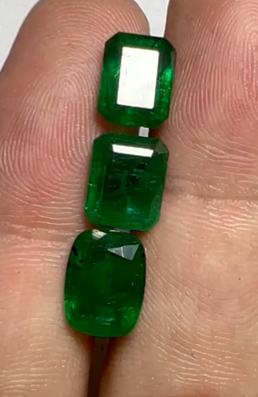 9.5 carats Panjshir Zambian Emeralds Loose Stones | May Birthstone Deal